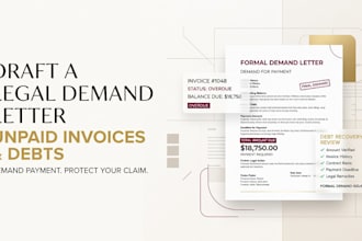 draft a powerful legal demand letter for unpaid invoices and debts