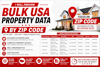 provide bulk USA property data by zip code