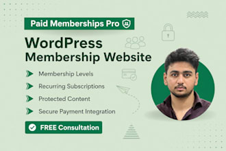create a wordpress membership website with paid memberships pro