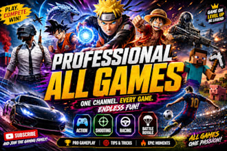 professional gaming thumbnails etc fortnite or cod and other famous games gta 5