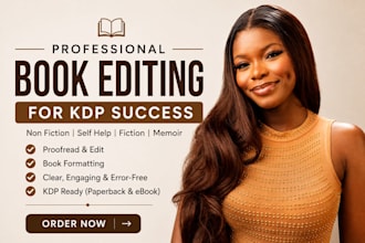 proofread edit non fiction self help book format fiction memoir book for kdp
