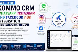 setup kommo CRM whatsapp instagram and instagram facebook n8n integration