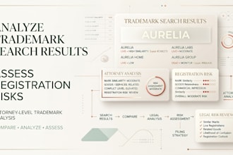 analyze trademark search results for registration risks as an attorney