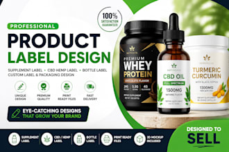 design product labels, supplement labels, bottle labels, and cbd hemp labels