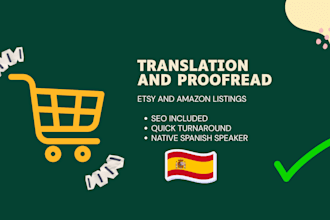 translate and proofread your amazon or etsy listings into spanish