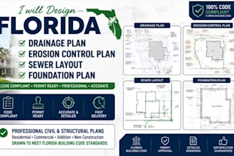 design florida drainage plan erosion control plan sewer layout foundation plan