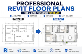 create professional revit floor plans and architectural drawings