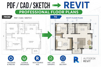 convert PDF, cad, or sketches into revit floor plans