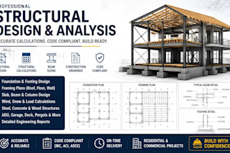 design structural plans calculations framing beam sizing construction drawings