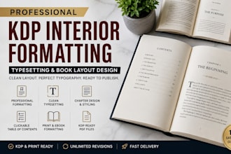 do professional kdp interior typesetting and book layout design