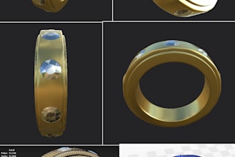 design custom engagement and wedding ring 3d  cad for 3d models stl jewelry cad