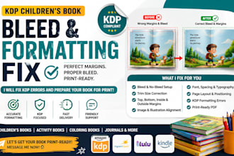 fix amazon KDP paperback cover spine bleed errors rejected children book journal