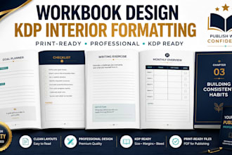 do workbook design for amazon kdp book formatting and interior book design