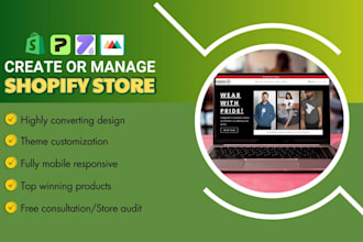 edit, manage and create shopify store, shopify website