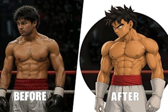 draw you as a dragon ball style anime character