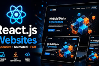 design and develop react js website with animations