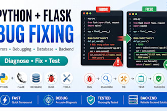 debug and fix python or flask errors