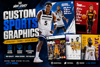 design professional sports graphics and athlete posters