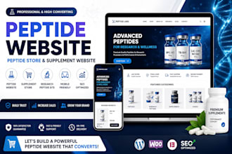 build peptide website peptide store research peptide website supplement website