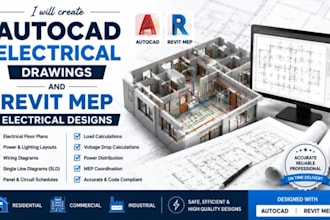 create autocad electrical drawings and revit mep electrical designs sld