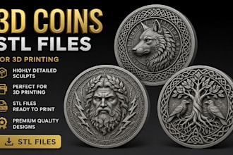 design custom 3d coins and coin stl files for 3d printing