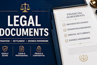 draft uncontested divorce, separation and marital settlement agreements