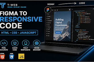 convert figma to responsive HTML CSS and javascript