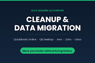 setup, clean up and migrate quickbooks, xero, zoho books and odoo