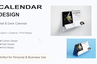 create custom modern calendar designs for print and digital use