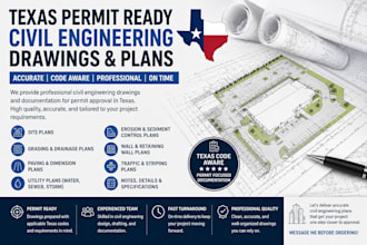 do texas full permit ready civil engineering drawing and plans