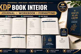 do amazon KDP book formatting, journal and interior design