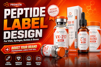 create fda compliant vial label design for peptide and supplements