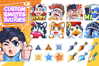 create cute emotes and badges for twitch, discord, and youtube