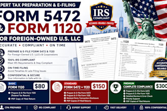 prepare and file form 5472 and 1120 for foreign owned US llc