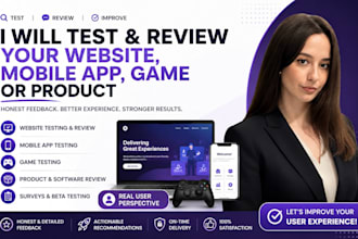 test and review your website, mobile apps, games, product, stream review