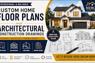 create custom home floor plans and architectural construction drawings