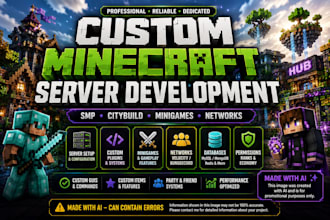 create and develop a complete minecraft server