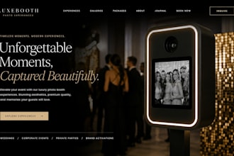design wix mirror photo booth website 360 photo booth party rental website
