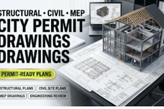 structural civil mep drawings engineer sign for california texas ok city permit
