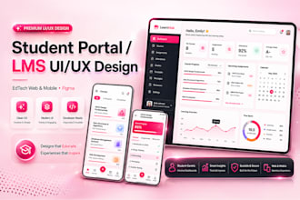 design student portal and lms dashboard UI UX in figma
