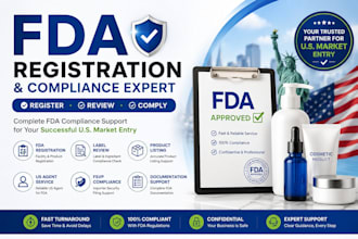 fda registration fda compliances label review cosmetic product listing US agent