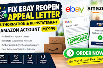 fix ebay reopen appeal letter authorization reinstatement amazon account mc999