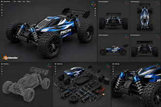 create 3d rc car model, 3d car modelling, 3d truck model, 3d car body kits