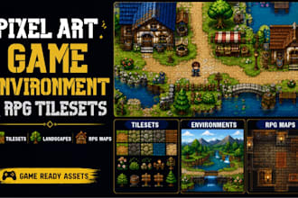 create pixel art game tileset maps background environment rpg maker godot game