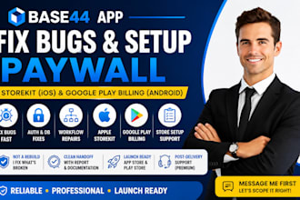 base44 app fix bug repair apple iap storekit google play billing base44 paywall