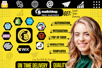 build mailchimp email marketing automation campaign newsletter and landing page