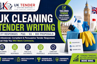 write UK cleaning tenders, itt responses, pqq, sq and bid proposals