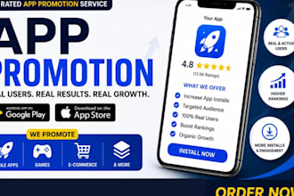 do mobile app promotion and marketing for ios, android, mobile games