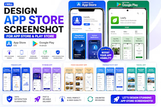 design app store screenshot for play store and apple store, app screenshot