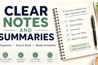create clear notes and summaries from your material